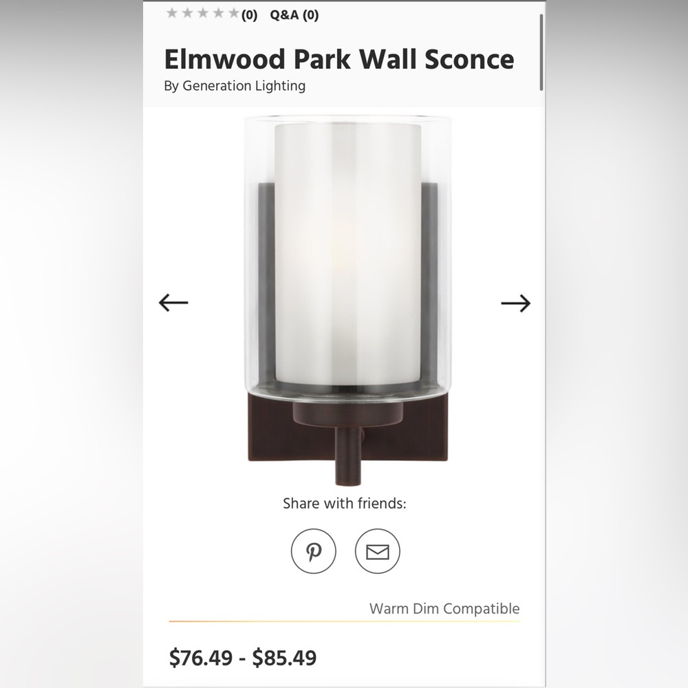 Generation lighting wall sconce